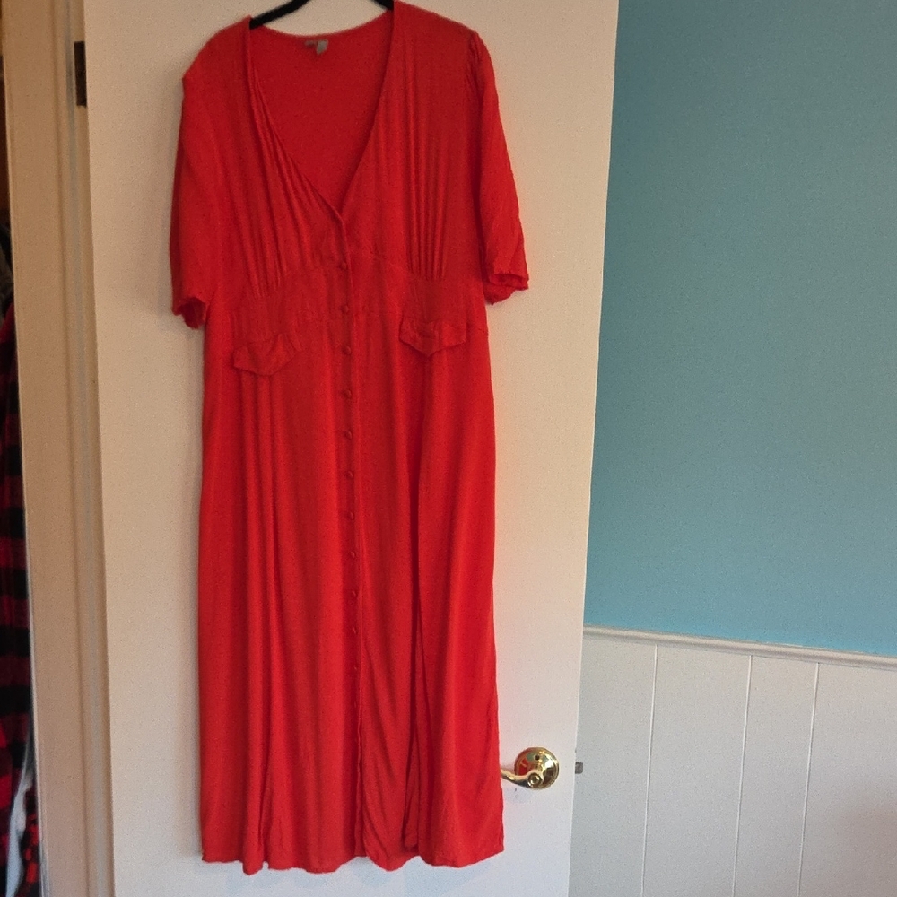 ASOS Red Orange Maxi Dress - Size 12